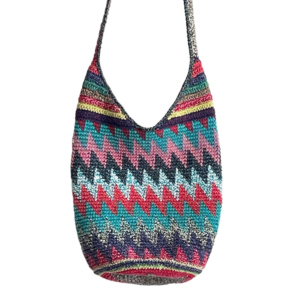 Knit Bohemian Crossbody Bucket Bag Handbag Festive Purse
